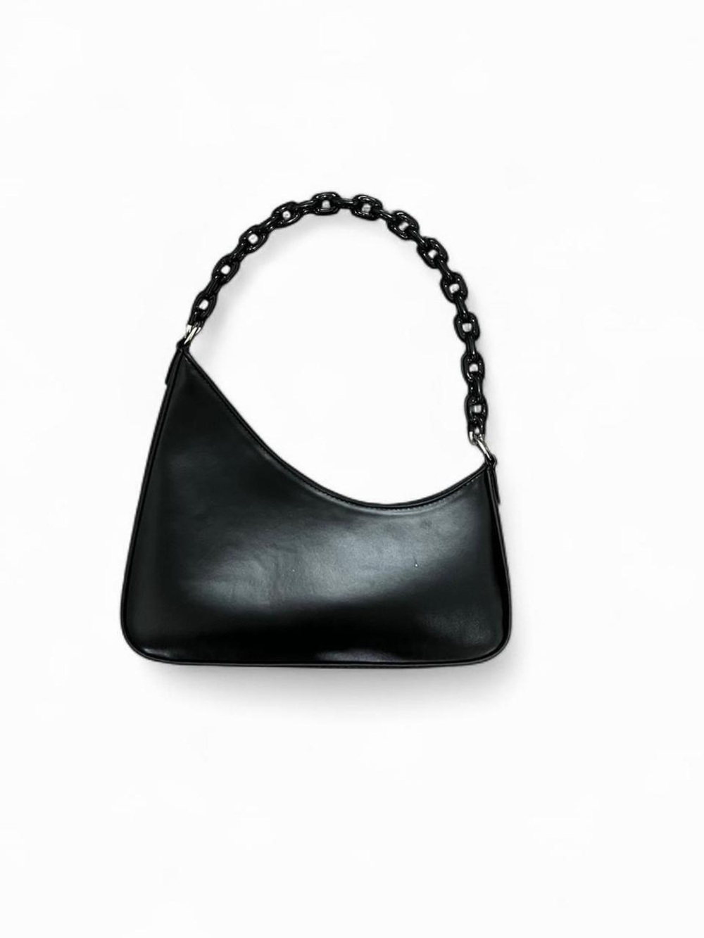 Black Chain Strap Shoulder Bag Y2K Minimalist Baguette Purse